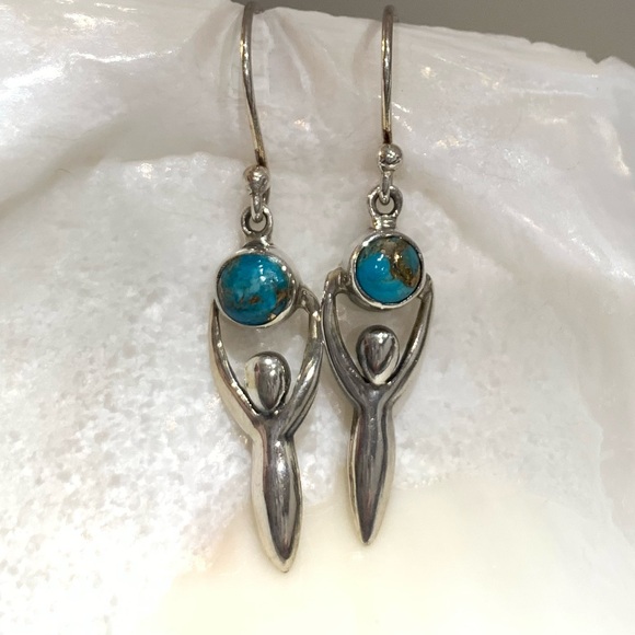 Woman Rules the World Turquoise & Sterling Silver Earrings